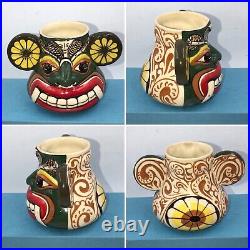 Vintage Retro Tiki Mug Jug Pot Hand Painted South Seas Hotrod Hawaiian Colourful