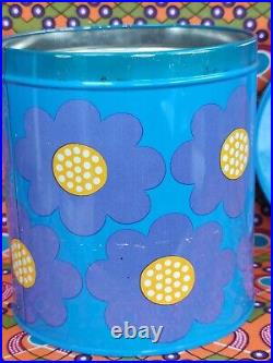 Vintage Retro blue Laurids Lonborg Lena Al Eklund tin DENMARK flower