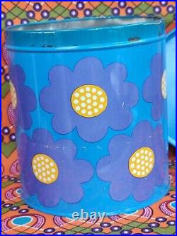 Vintage Retro blue Laurids Lonborg Lena Al Eklund tin DENMARK flower