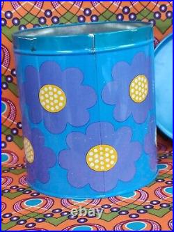 Vintage Retro blue Laurids Lonborg Lena Al Eklund tin DENMARK flower