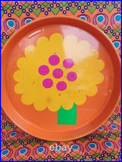 Vintage Retro orange flower Laurids Lonborg Lena Al Eklund tin tray DENMARK