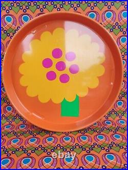 Vintage Retro orange flower Laurids Lonborg Lena Al Eklund tin tray DENMARK