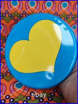 Vintage Retro turquoise yellow hearts Laurids Lonborg Lena Al Eklund tin DENMARK