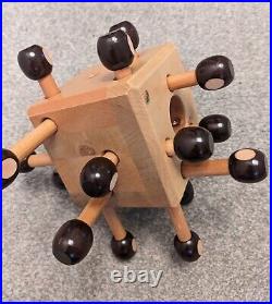 Vintage Retro very rare IQ Collection 3D wooden puzzle cube