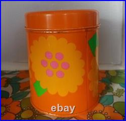 Vintage Retro yellow Laurids Lonborg Lena Al Eklund tin DENMARK flower