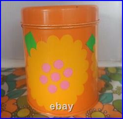 Vintage Retro yellow Laurids Lonborg Lena Al Eklund tin DENMARK flower