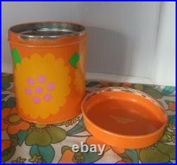 Vintage Retro yellow Laurids Lonborg Lena Al Eklund tin DENMARK flower