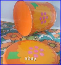 Vintage Retro yellow Laurids Lonborg Lena Al Eklund tin DENMARK flower