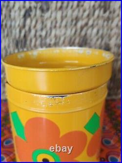 Vintage Retro yellow Laurids Lonborg Lena Al Eklund tin DENMARK flower