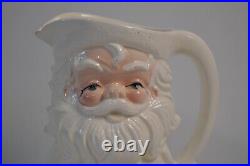 Vintage Santa Claus Pitcher MCM Hand Painted Ceramic Retro Collectible Decor