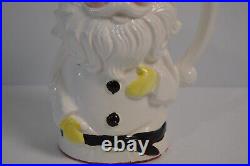 Vintage Santa Claus Pitcher MCM Hand Painted Ceramic Retro Collectible Decor