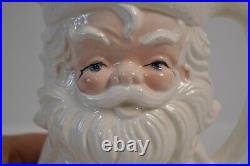 Vintage Santa Claus Pitcher MCM Hand Painted Ceramic Retro Collectible Decor