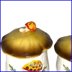 Vintage Sears & Roebuck Co Merry Mushroom 5 Piece Canister & Napkin Holder Set