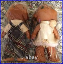 Vintage Showa Retro Sekiguchi Poppo-Chan Kiss Dolls 330mm Pair Collectible