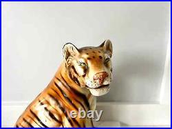 Vintage retro kitsch ceramic tiger figurine or ornament from the 1970s