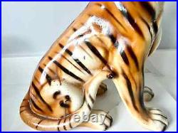 Vintage retro kitsch ceramic tiger figurine or ornament from the 1970s