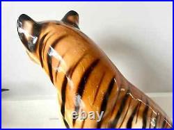 Vintage retro kitsch ceramic tiger figurine or ornament from the 1970s