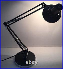 Vtg Articulating Swing Arm Black Desk Table Lamp Eames Mod Retro Mid-century