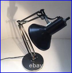 Vtg Articulating Swing Arm Black Desk Table Lamp Eames Mod Retro Mid-century