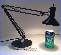 Vtg Articulating Swing Arm Black Desk Table Lamp Eames Mod Retro Mid-century