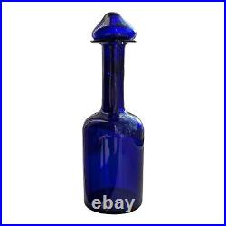 Vtg Kastrup Holmegaard Blue Gulvase Art Glass Decanter MCM Otto Brauer 30cm