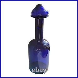 Vtg Kastrup Holmegaard Blue Gulvase Art Glass Decanter MCM Otto Brauer 30cm