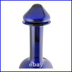 Vtg Kastrup Holmegaard Blue Gulvase Art Glass Decanter MCM Otto Brauer 30cm