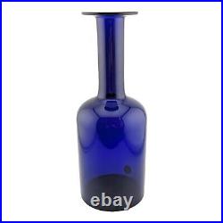 Vtg Kastrup Holmegaard Blue Gulvase Art Glass Decanter MCM Otto Brauer 30cm