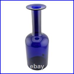 Vtg Kastrup Holmegaard Blue Gulvase Art Glass Decanter MCM Otto Brauer 30cm