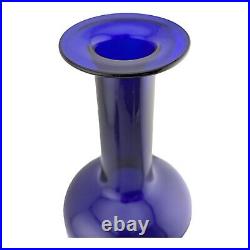 Vtg Kastrup Holmegaard Blue Gulvase Art Glass Decanter MCM Otto Brauer 30cm