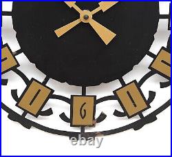 West German 1960s Brutalist Sunburst Vintage Wall Clock Midcentury Retro Kitsch