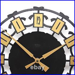 West German 1960s Brutalist Sunburst Vintage Wall Clock Midcentury Retro Kitsch