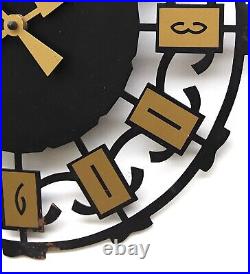 West German 1960s Brutalist Sunburst Vintage Wall Clock Midcentury Retro Kitsch