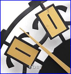 West German 1960s Brutalist Sunburst Vintage Wall Clock Midcentury Retro Kitsch