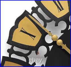 West German 1960s Brutalist Sunburst Vintage Wall Clock Midcentury Retro Kitsch