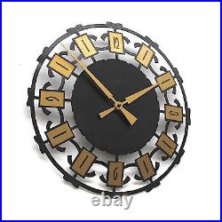 West German 1960s Brutalist Sunburst Vintage Wall Clock Midcentury Retro Kitsch