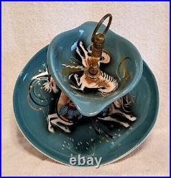 Wonderful MSM Vintage SASCHA BRASTOFF Double Tiered DISH PRANCING HORSES Retro